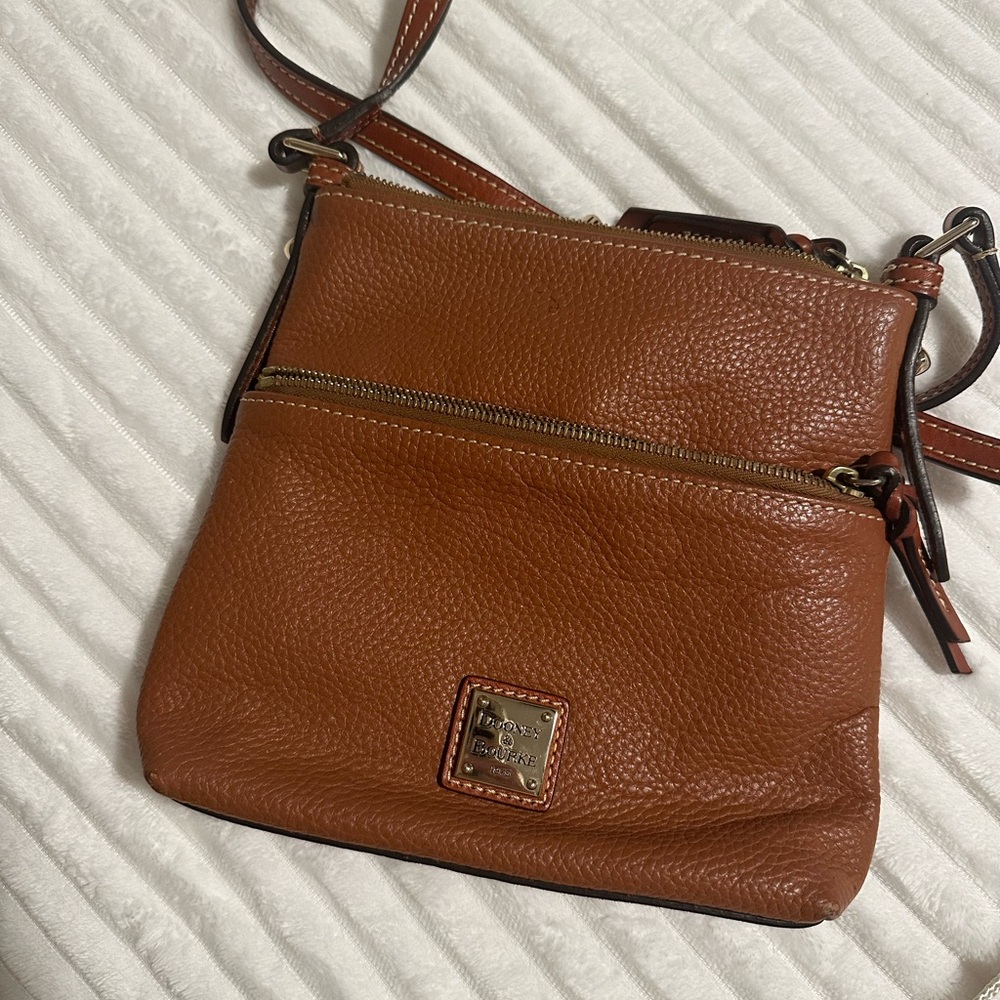 Dooney & Bourke Brown Pebbled Leather Crossbody